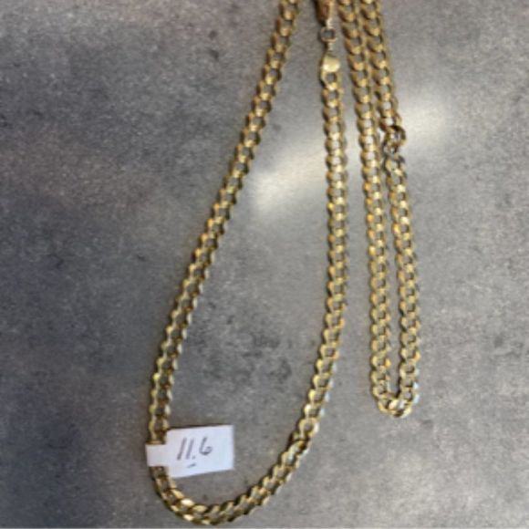 14kt Solid Gold Cuban Chain 5mm 20" Diamond Cut - Picture 2 of 3